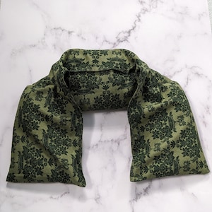 Handmade Neck Large Heat/Cold Pack Cozy Therapy Floral Fabric Gift Essential Oil Choice Rice or Flax Pad Reusable & Microwavable