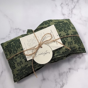 Handmade Neck Large Heat/Cold Pack Cozy Therapy Floral Fabric Gift Essential Oil Choice Rice or Flax Pad Reusable & Microwavable