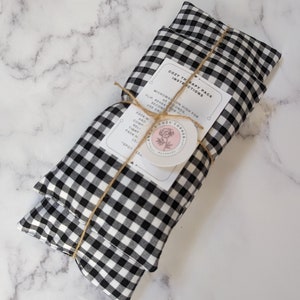Handmade Heat/Cold Pack Cozy Therapy Rice Pad Reusable & Microwavable Lovely Gingham Cotton Fabric Set of two