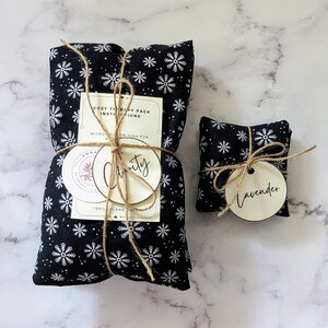 Handmade Heat/Cold Pack and Hand Warmer Gift Set Cozy Therapy Essential Oil Choice Heat Pad Reusable & Microwavable Cute Snowflake