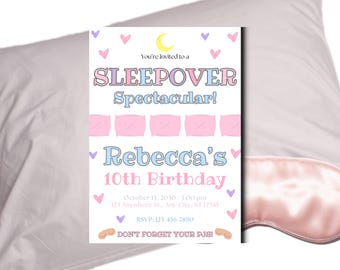 Invito di compleanno modificabile per pigiama party - Festa preppy per adolescenti - Download immediato - Invito per pigiama party