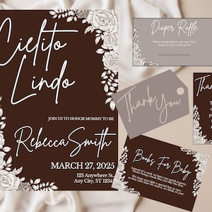 Invitación para baby shower &quot;Cielito Lindo&quot;: temática mexicana editable (descarga digital)