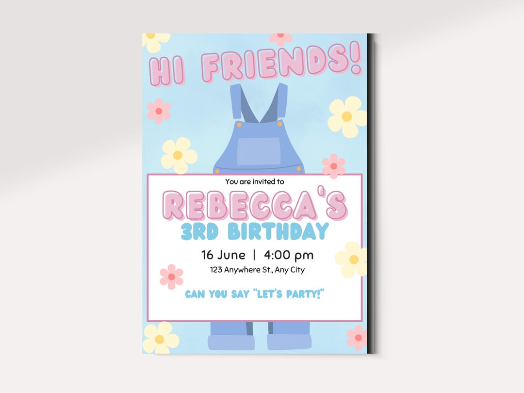 Miss Rachel Birthday Invitation - Editable Digital Invite ...