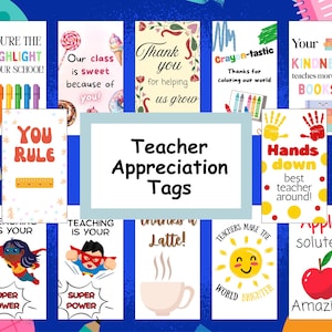 Teacher Appreciation Gift Tags: Printable Thank You Bundle (Digital Download)