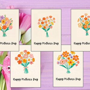 Tarjeta del Día de la Madre - Tarjeta Floral - Sencilla - Minimalista - Regalo del Día de la Madre - Paquete del Día de la Madre