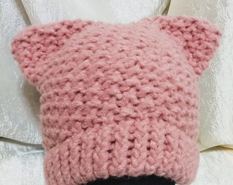 Knit Cat Ear Handmade Winter Hat