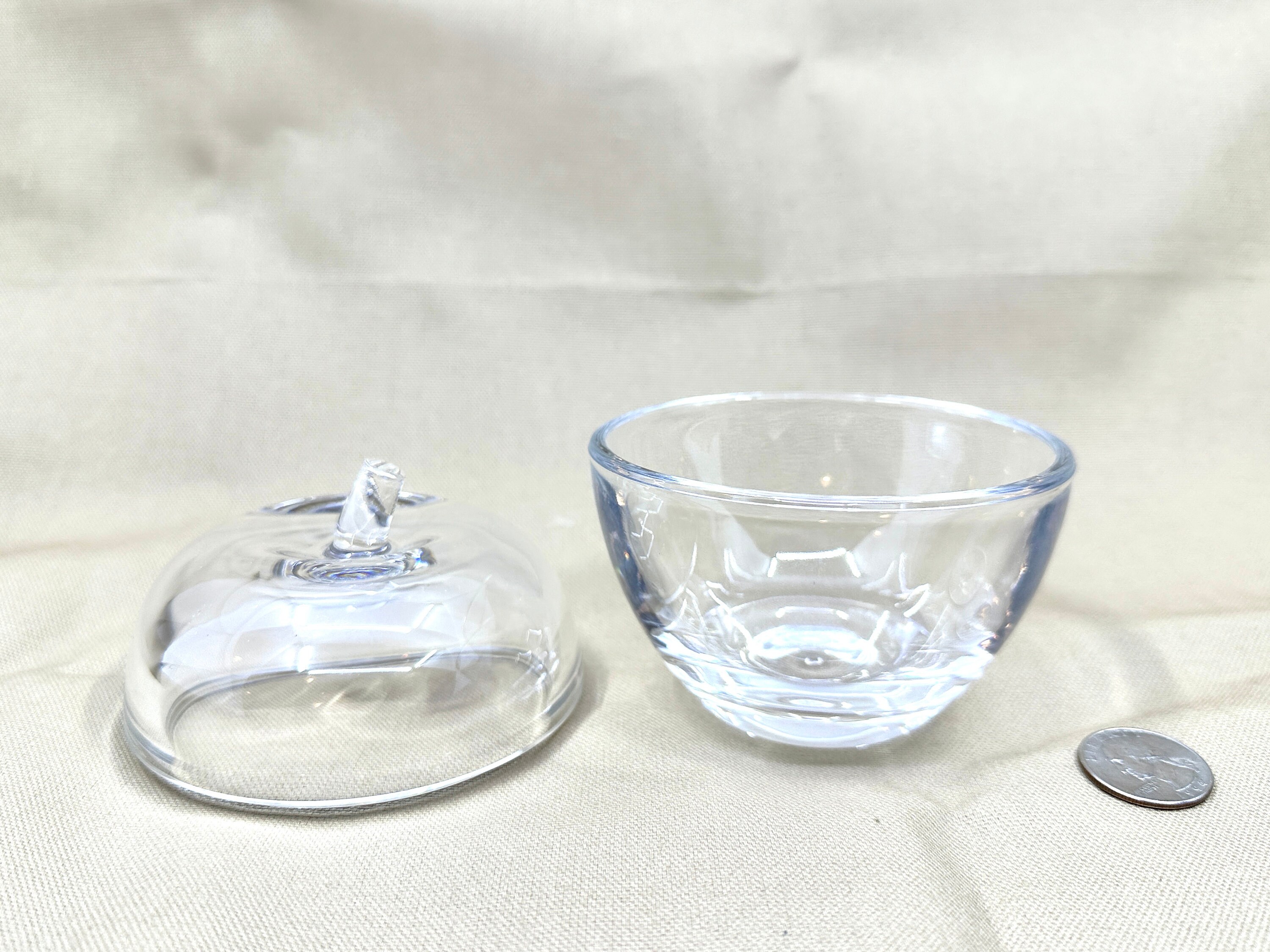 Tiffany & Co. Crystal Apple Candy Dish Trinket Box Two Piece