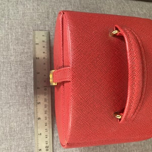 Portagioie / portagioie / portagioie vegano in pelle vegana rossa retrò vintage raro, 2 pezzi Ottimo aspetto e utile
