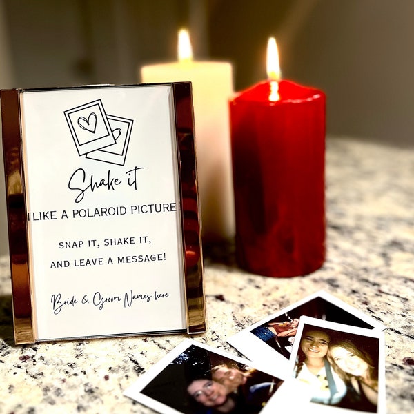 Personalized, Printable Polaroid scrap book table sign.  Minimalist but fun!  This is a PNG FILE only.