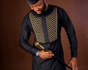 African Men's Traditional Clothing/African wedding suit/senator wear/traditional wear/African men's wear/danshiki for men/agbada for men