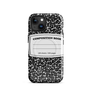 Composition Notebook Phone Case | Cute School Aesthetic iPhone Case | Teacher Phone Case | Student Gift | Back to School Phone Cover MagSafe
