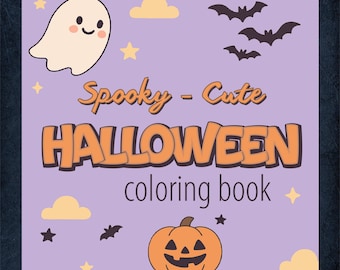 Mysig Halloween-målarbok | Spöklika söta spöken, pumpor (utskrivbar PDF)