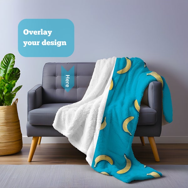 10 HD Blanket Mockups, Perfect for Sherpa Blanket Texture Mockups, Drag and Drop, Canva Photoshop PNG Overlay