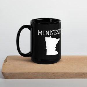 Minnesota Explorer Black Glossy Mug- Minnesota Home Gift for Women- MN gifts for Men- Minnesota simple tea cup