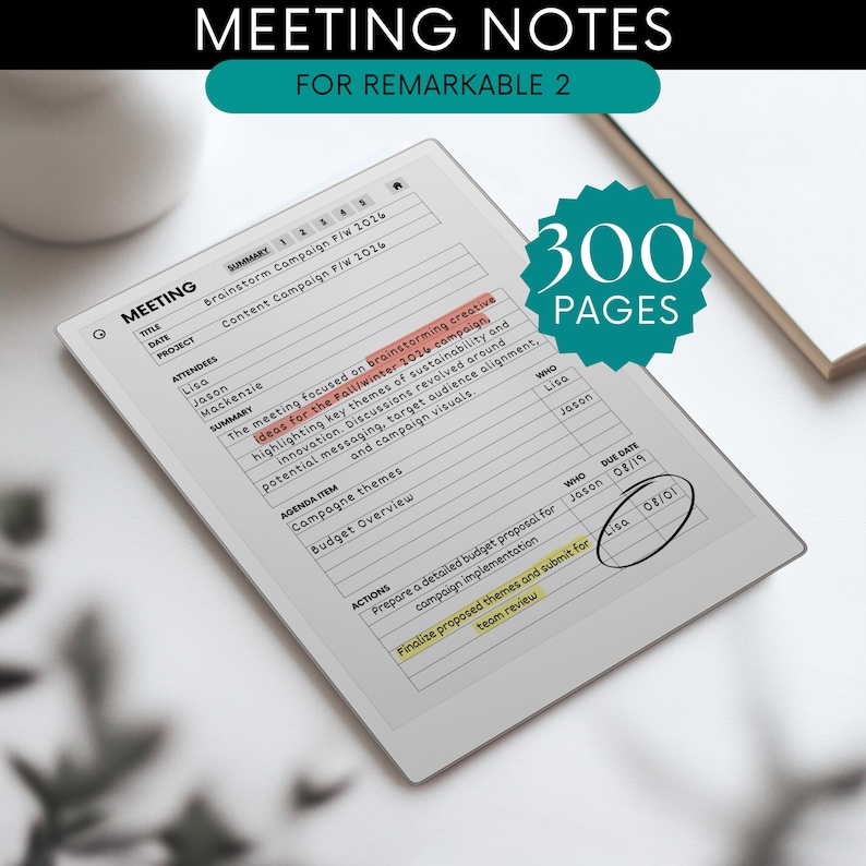 Meeting Template for Remarkable 2 Templates Meeting for Remarkable ...