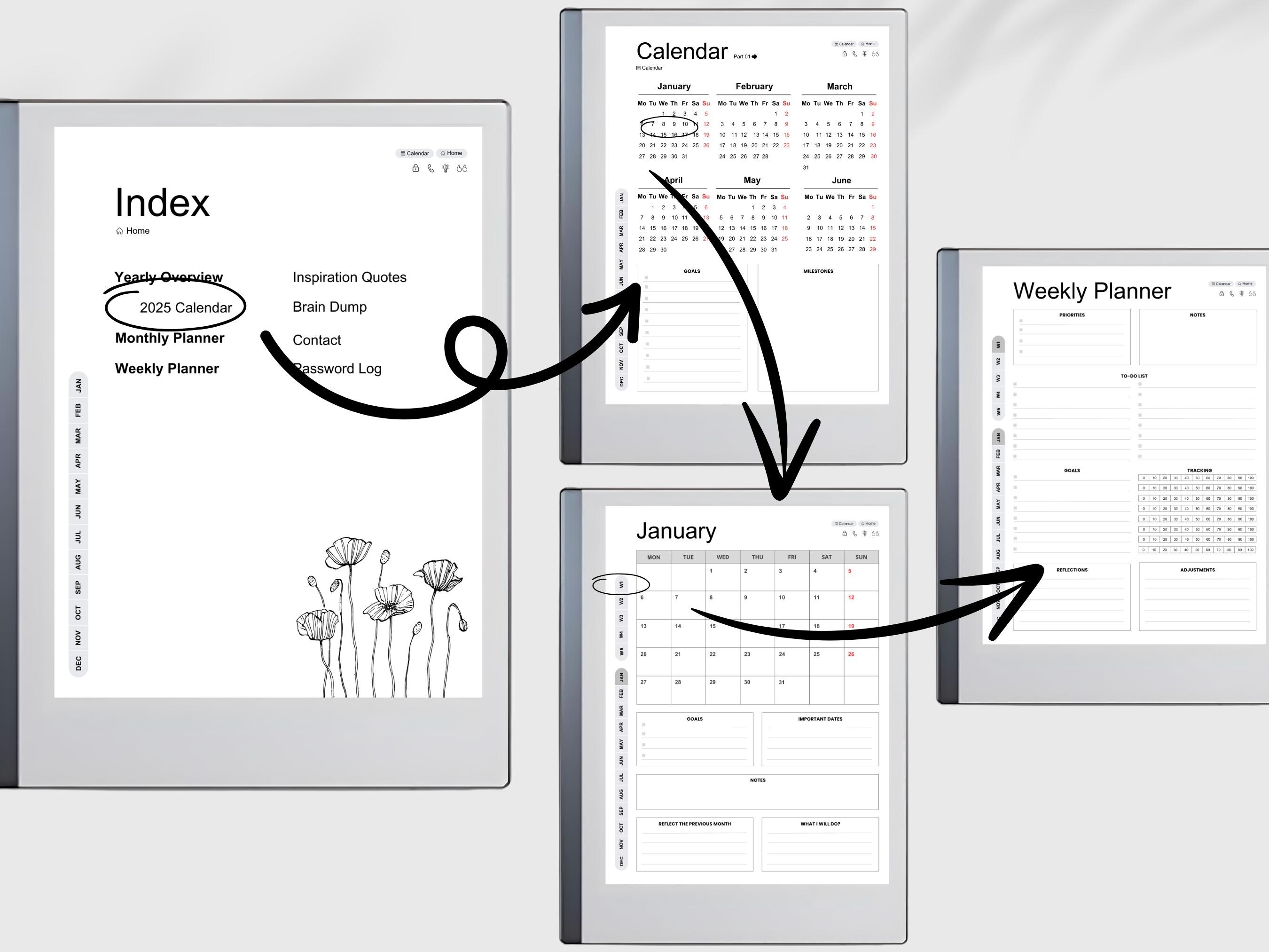2025 Planner for Remarkable 2 Templates Minimalist Remarkable Planner ...