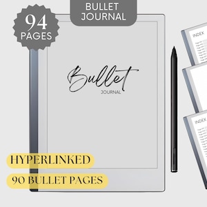 Per Remarkable Paper Pro Bullet Journal/Minimalistic Remarkable Planner Templates Journal 2025-2026, Dot Grid Daily Planner E-ink Tablet