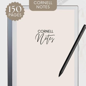 Cornell Notes for Remarkable 2 Templates & Supernote A5x A6x | Beige ...