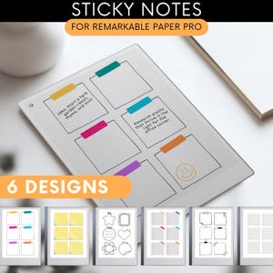 Sticky Notes for Remarkable Paper Pro | Remarkable Notebook Sticky Notes for Remarkable Planner Templates, Color Digital Notes E-Ink Tablet