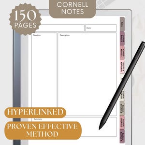 For Remarkable Paper Pro Templates Cornell Notes | Beige Minimalist ...