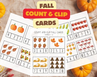 Fall Theme Count and Clip Cards