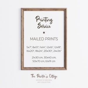 Printing Service, Mailed Print, Print and Mail, Print and Ship, Printed Wall Art, 8x10, 11x14, 18x24, 24x36