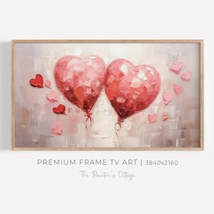 Valentines Day Frame TV Art, Romantic Tv Art, Samsung Frame Tv Art Valentines, Pink Valentine Hearts, Couple in Love, LG Frame Tv Art