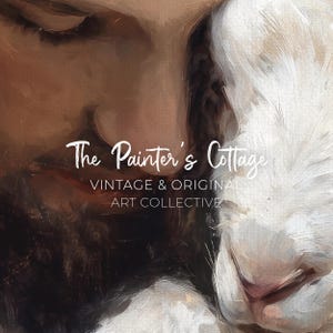 Pintura do Bom Pastor Jesus, Arte de Parede Bíblica para Cristãos, Impressões Religiosas: Jesus deixa as 99 ovelhas, Lucas 15:4-7, A Ovelha Perdida imagem 7