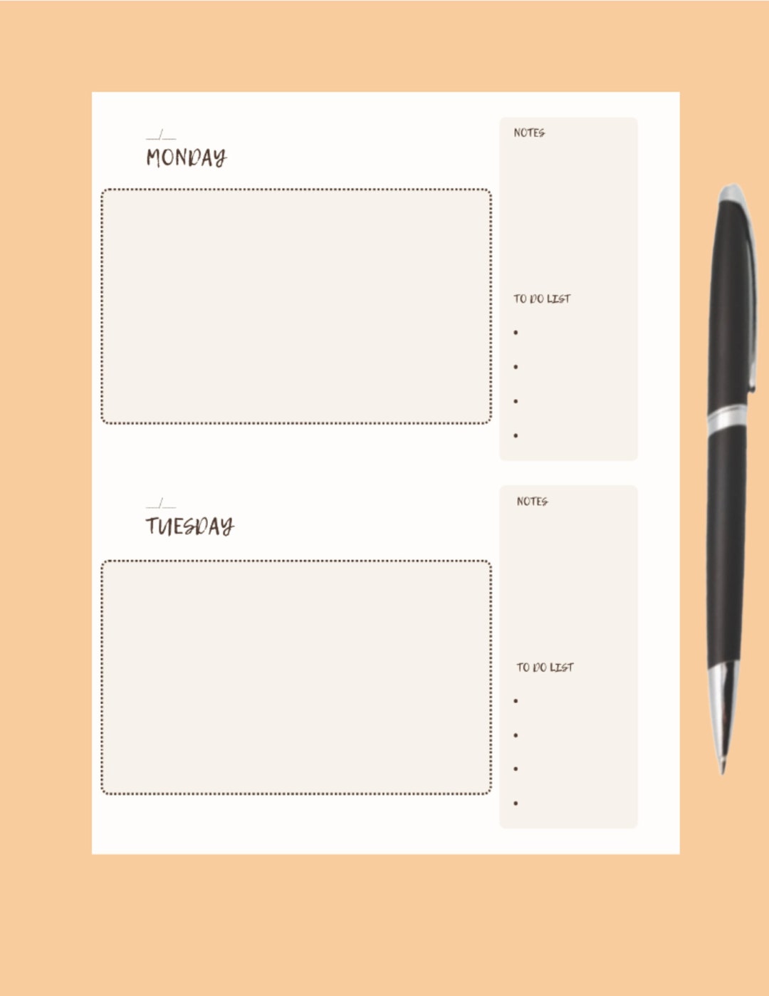 Weekly Printable Planner, Monday Through Sunday, Digital Download, Printable Planner - Etsy