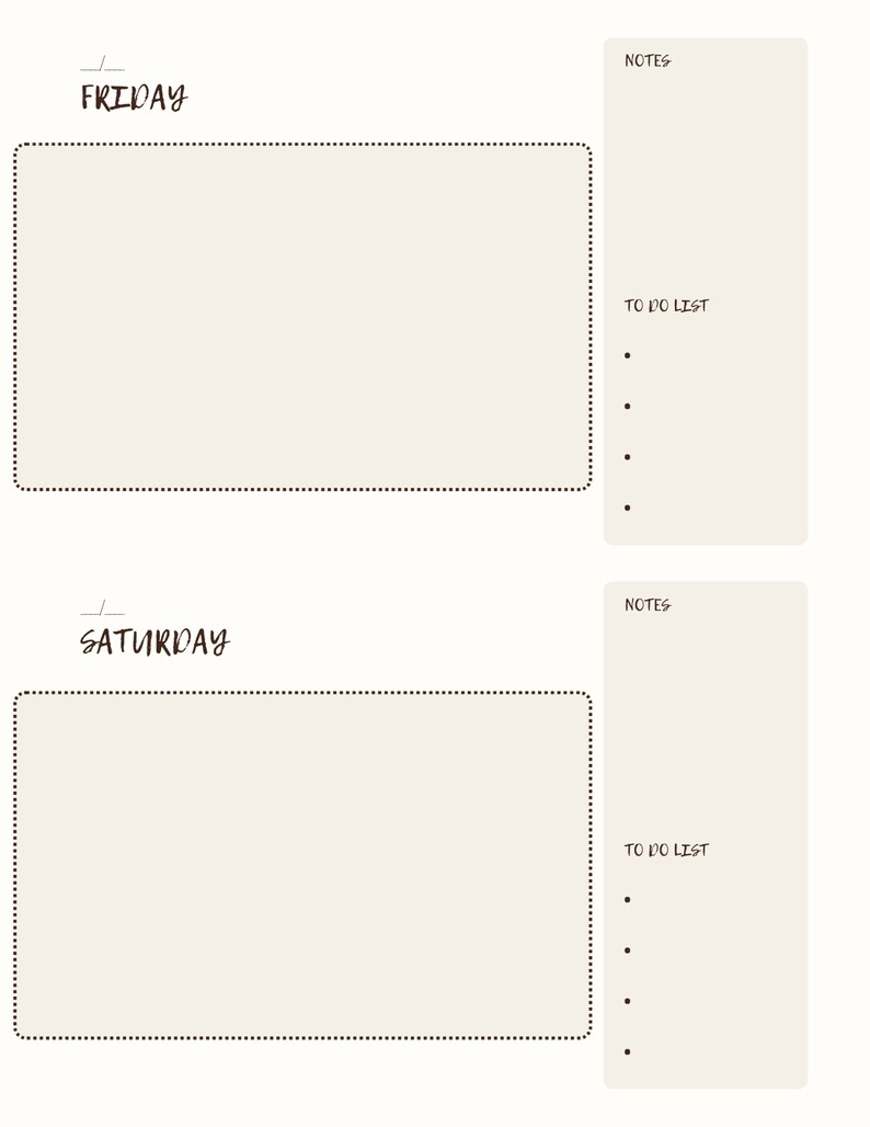 Weekly Printable Planner, Monday Through Sunday, Digital Download, Printable Planner - Etsy