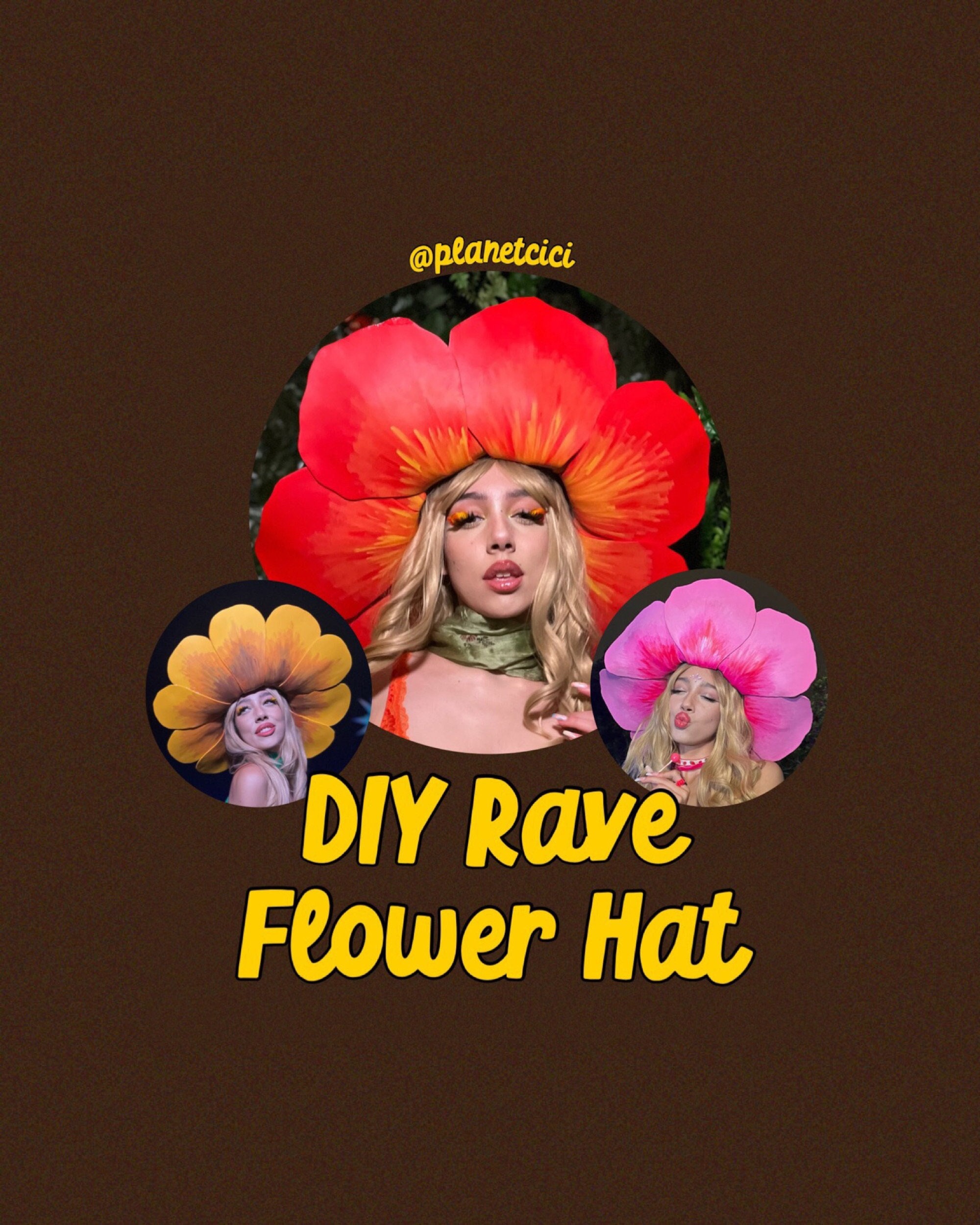 DIY Rave Flower Hat Tutorial 