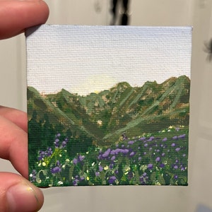 Frühling Wildblumen Berge winzige magnetische Acrylbild
