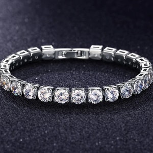 5mm Round Cubic Zirconia Tennis Bracelet