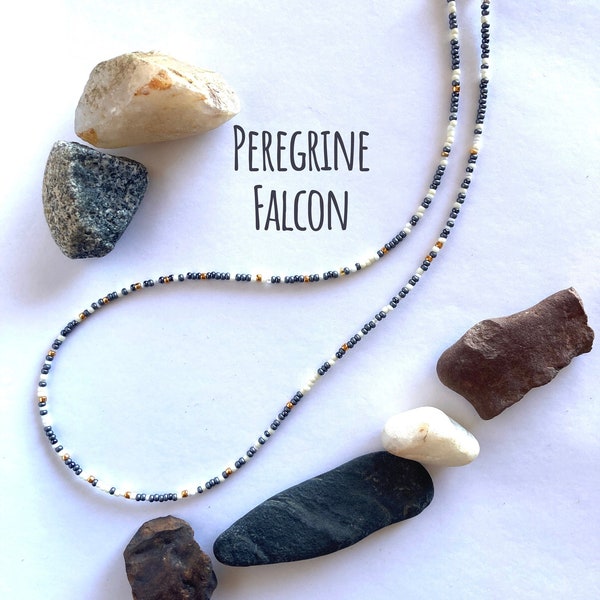 Peregrine Falcon - 18" glass bead necklace.