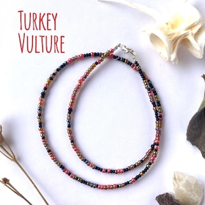 Turkey Vulture - 18" glass bead necklace.