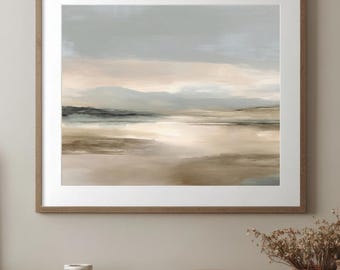 Abstract Landscape Print, Tranquil Wall Art, Serene Bedroom Decor, Peaceful Living Room Canvas, Calm Neutral Painting, Digital Download
