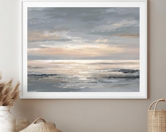 Abstract Seascape Print | Muted Coastal Landscape (Digital Download)