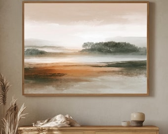 Neutral Landscape Wall Art, Abstract Nature Print, Calm Earth Tone Painting, Minimalist Wall Decor, Printable Digital Download