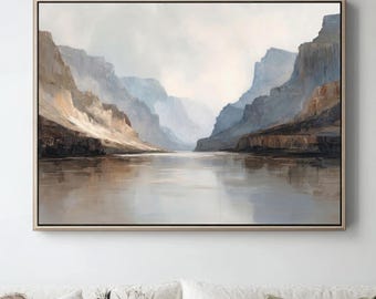 Lámina del Gran Cañón / Pintura de paisaje en tonos tierra (Descarga digital)