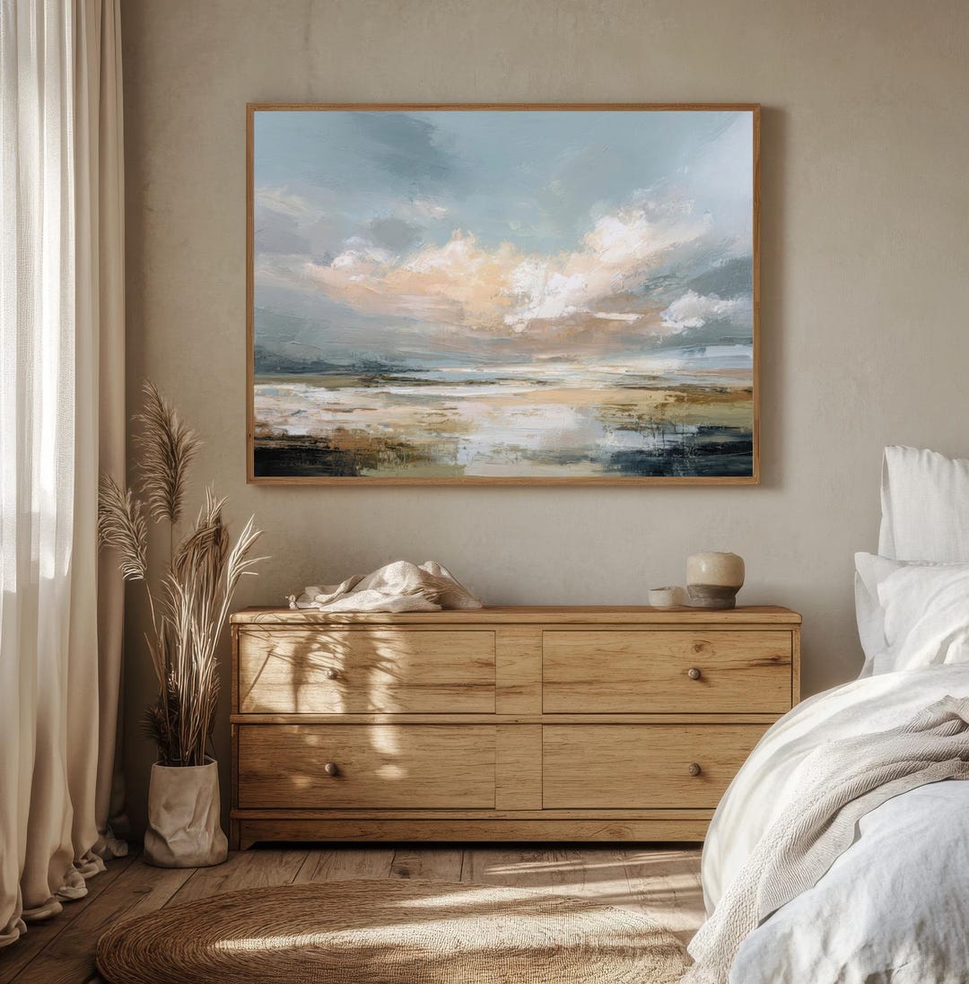 Neutral Abstract Landscape Print | Modern Wabi Sabi Wall Art | Calm ...