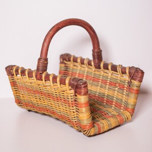 Vintage 1970s Style Cottagecore Style Open Storage Flat Basket image 1