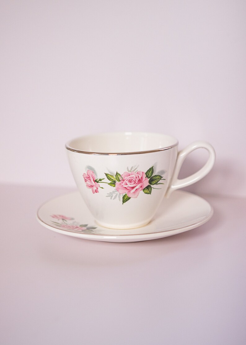 Vintage Rose Cottagecore Tea Cup Set image 1