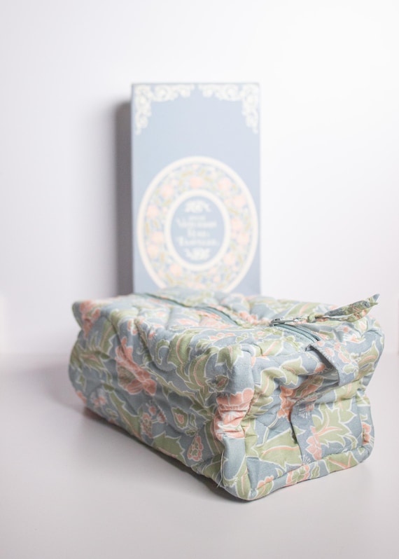 Borsa da toilette vintage anni '80 Avon Victorian Rose Traveler