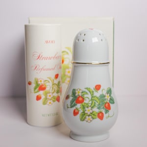 Vintage 1970s Avon Porcelain Sugar Shaker with Darling Strawberry Design