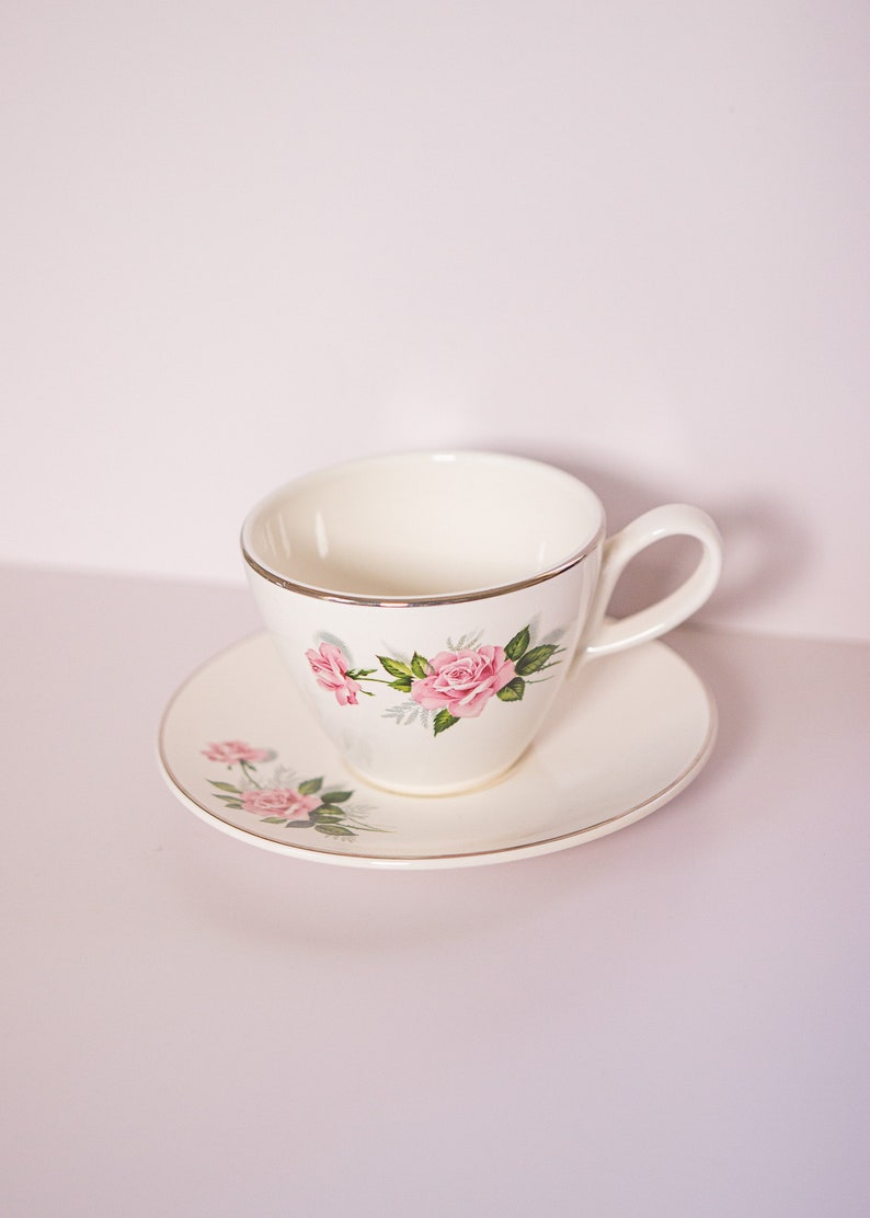 Vintage Rose Cottagecore Tea Cup Set image 3