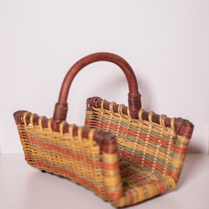 Vintage 1970s Style Cottagecore Style Open Storage Flat Basket image 3