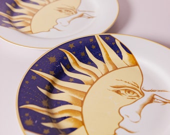 Vintage 90s Vitromaster Galaxy Sun Moon Plates - Set of 3