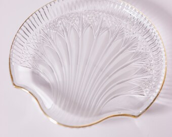 Vintage Seashell Glass Trinket Dish