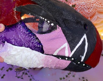Máscara de pájaro pintado: máscara de cosplay ajustable