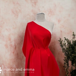 Red Smooth Bridal Satin by the Yard Red Dull Satin Bridal Dress Matte Satin for Gowns Peau De Soie Duchess Satin Non Shinny Satin Fabric